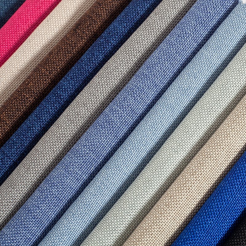 Bomar LYT-M002 Factory Stock 45colors cheaper Stock Solid Plain color composite imitation Linen 100% Polyester Plain sofa fabric
