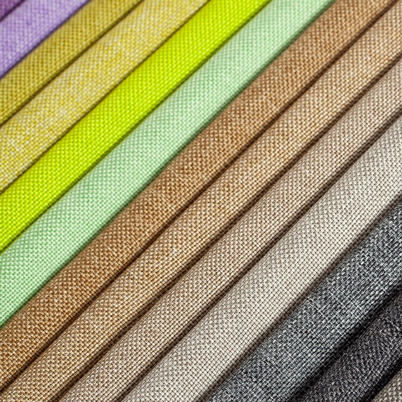 Bomar LYT-M002 Factory Stock 45colors cheaper Stock Solid Plain color composite imitation Linen 100% Polyester Plain sofa fabric