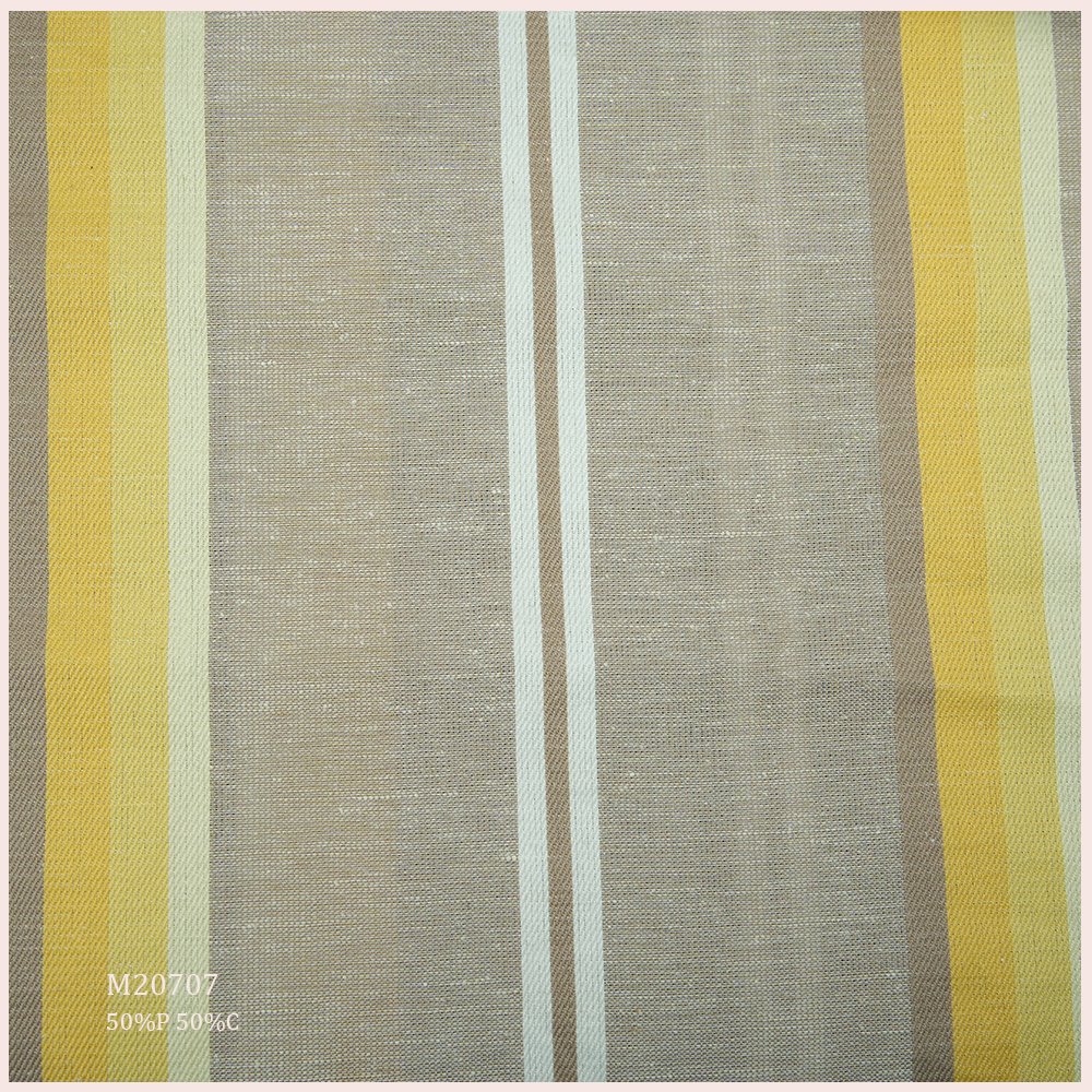 Multi-Colored Strip 50% Cotton 50% Linen Blend Upholstery Linen Fabric For Sofa Curtain Pillow Furniture