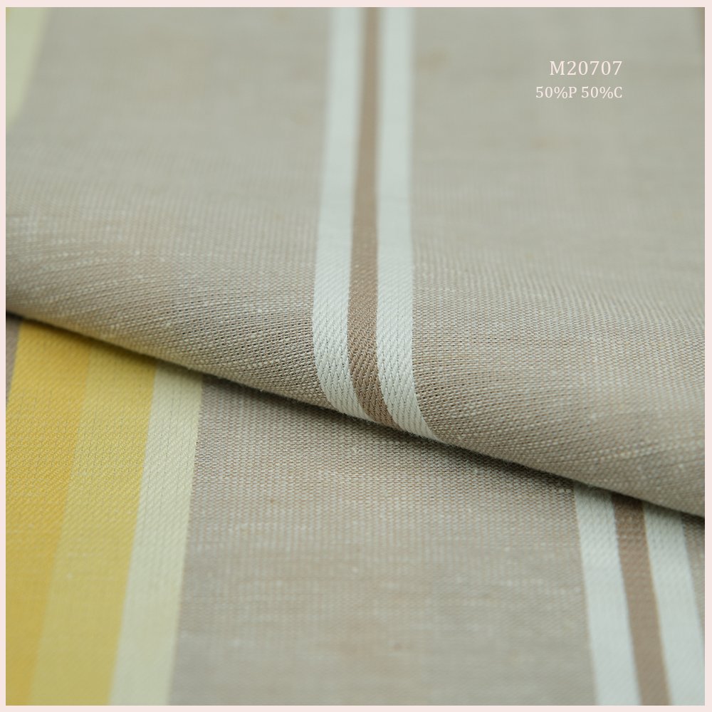 Multi-Colored Strip 50% Cotton 50% Linen Blend Upholstery Linen Fabric For Sofa Curtain Pillow Furniture