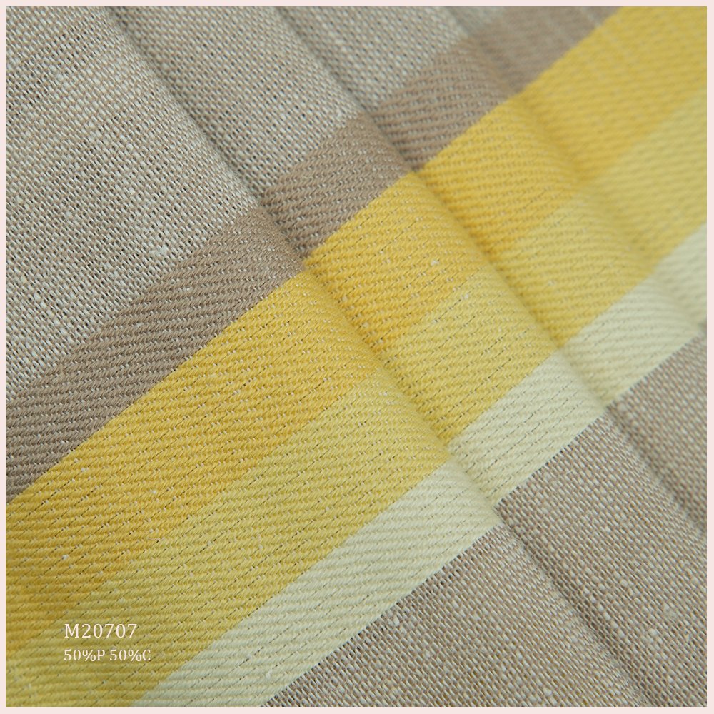 Multi-Colored Strip 50% Cotton 50% Linen Blend Upholstery Linen Fabric For Sofa Curtain Pillow Furniture