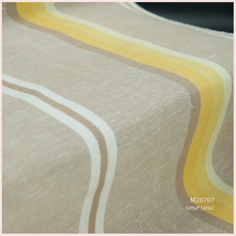 Multi-Colored Strip 50% Cotton 50% Linen Blend Upholstery Linen Fabric For Sofa Curtain Pillow Furniture