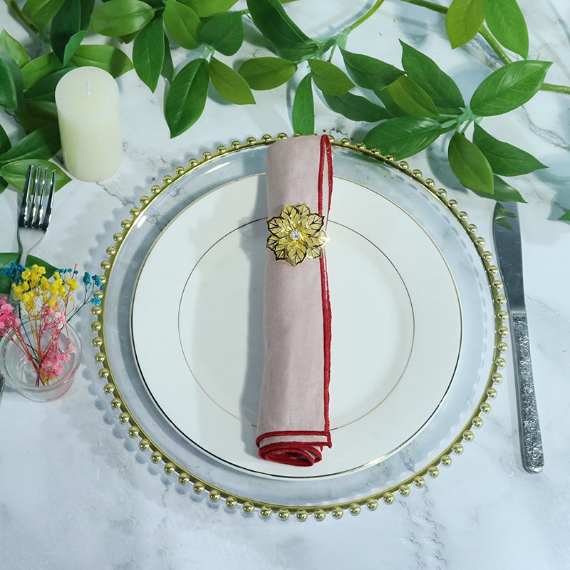 High Quality Customize Your Table Made Embroidered Linen Napkins Settings