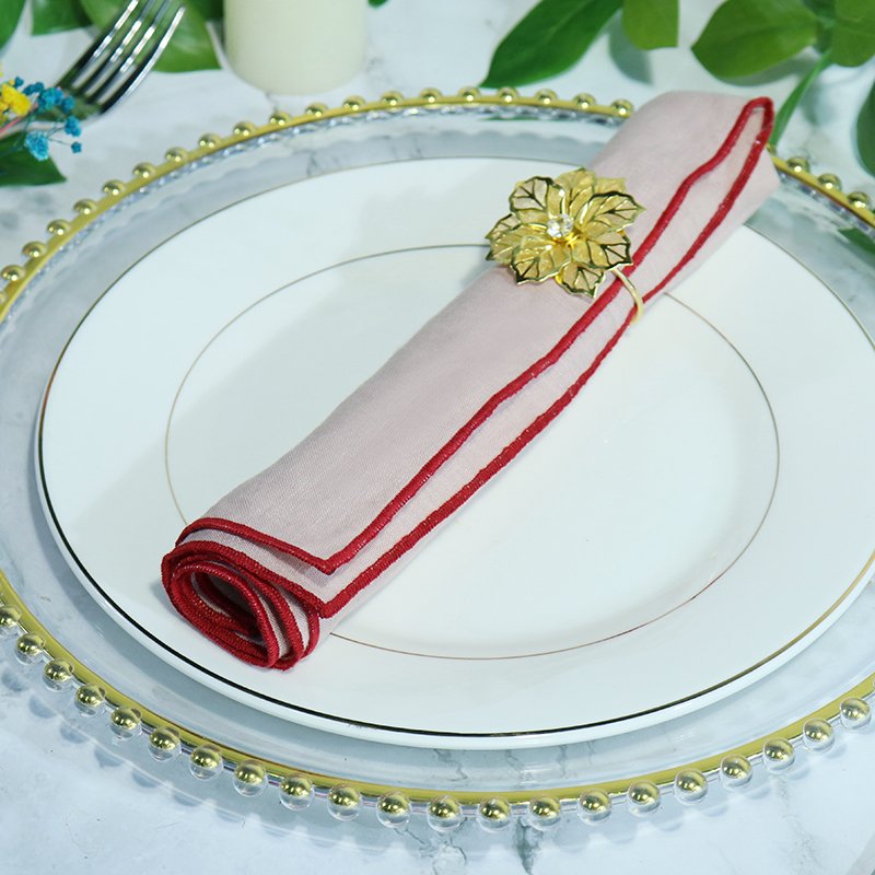 High Quality Customize Your Table Made Embroidered Linen Napkins Settings
