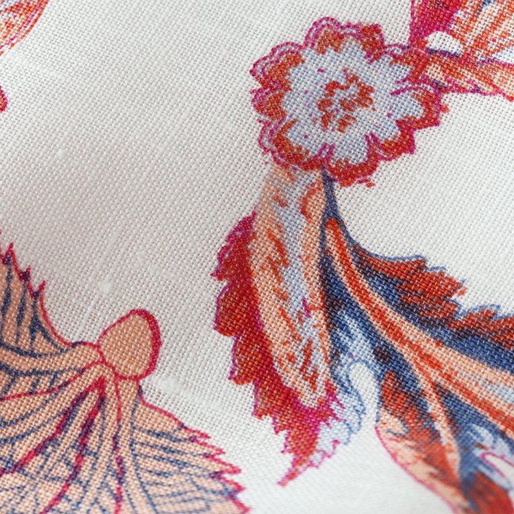Custom Skin-friendly 100% Linen Textile Fabric Printed Floral Breathable Linen Linen Fabric for Shirt Poplin Fabric Woven Plain