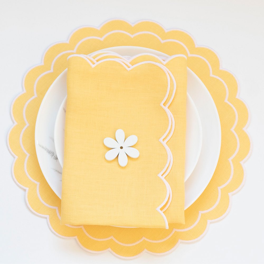 Natural Style 100% Linen cloth Napkin Luxury Custom size Organic Flax fabricTable cloth embroidered edge Pure Linens