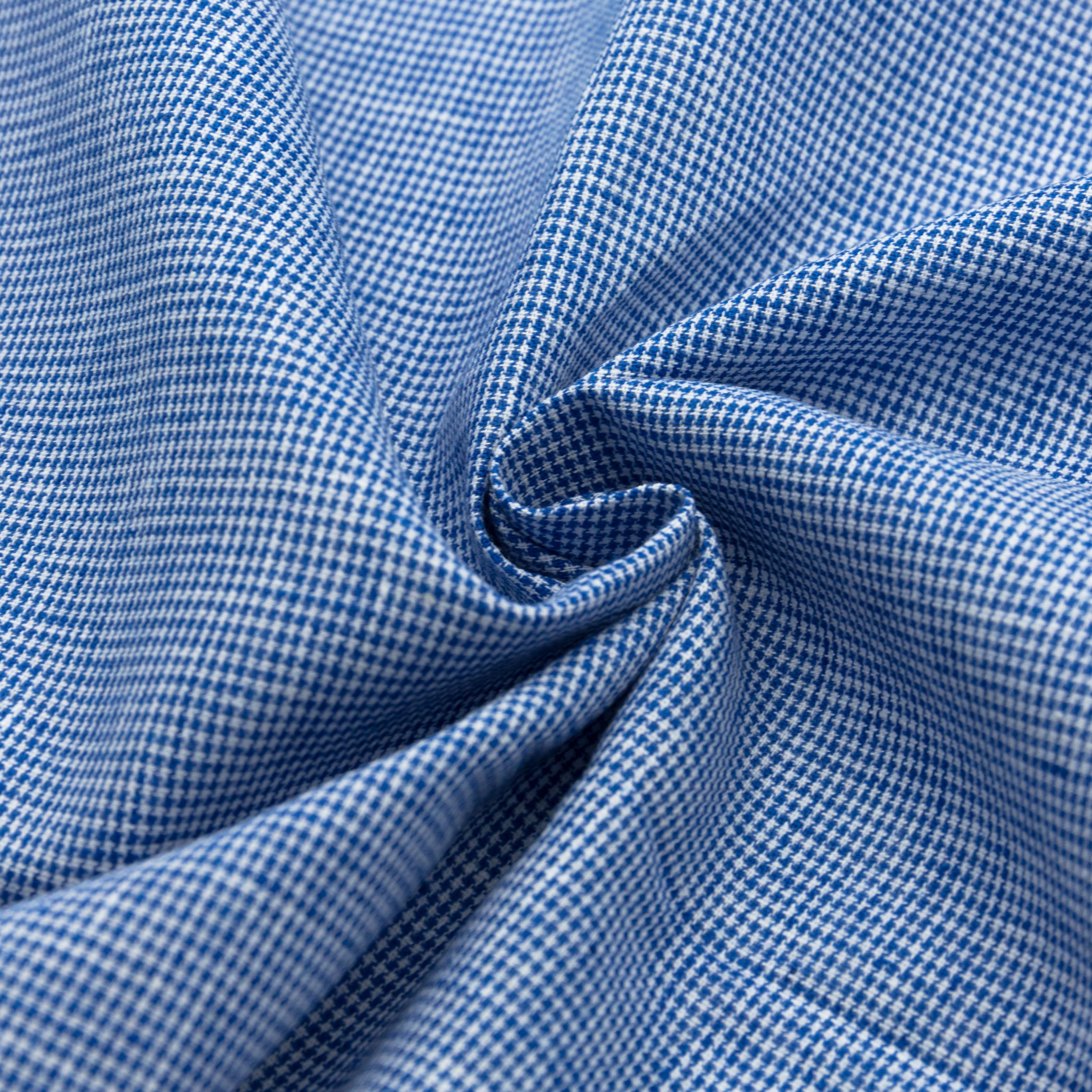 Super hot selling linen cotton yarn dyed blue color fabric for shirts