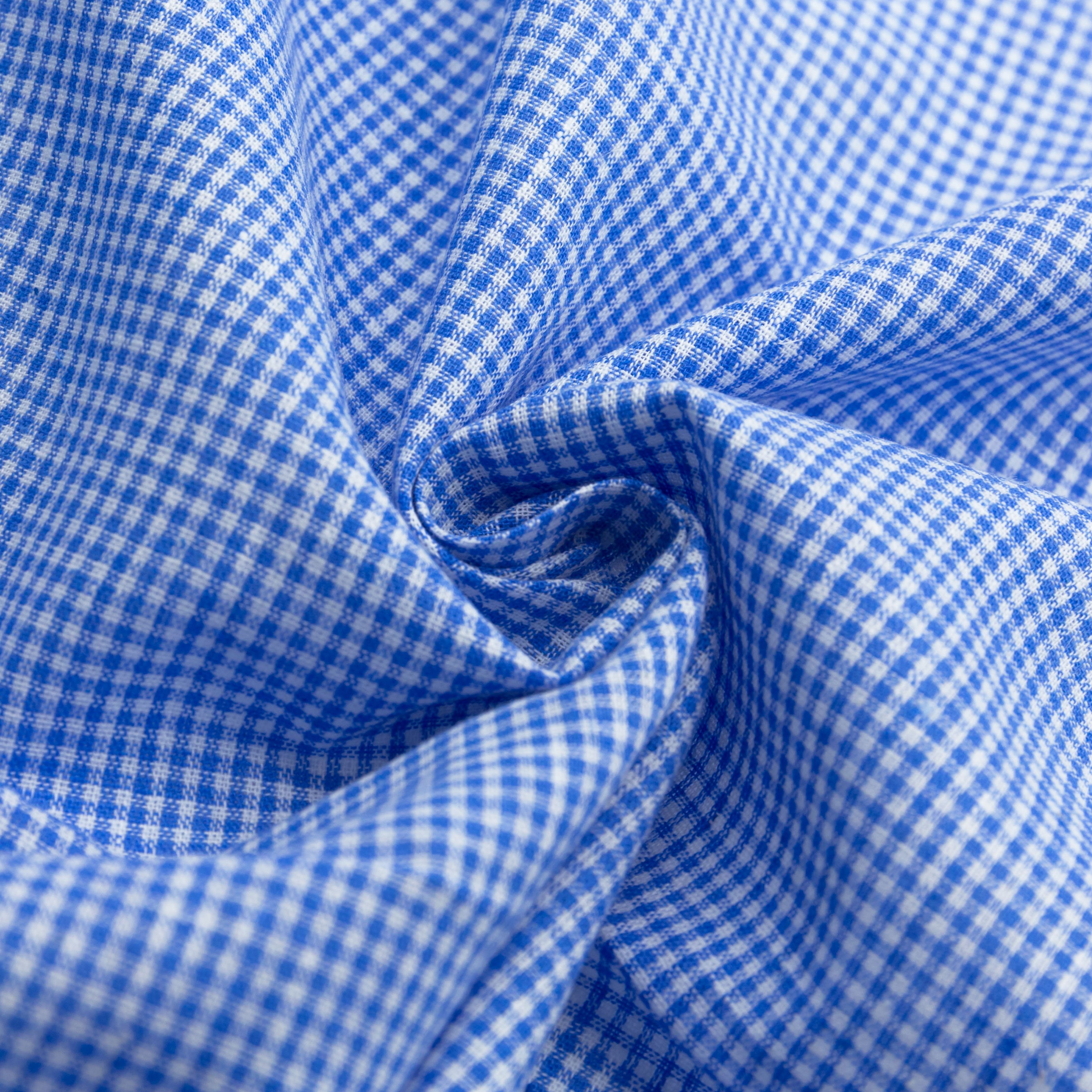 Super hot selling linen cotton yarn dyed blue color fabric for shirts
