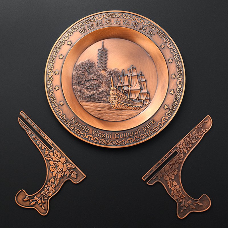 Standing And Wall Hanging Big Custom Engraved Antique Nickle Gold Award Metal Decorative Memorial Plaque