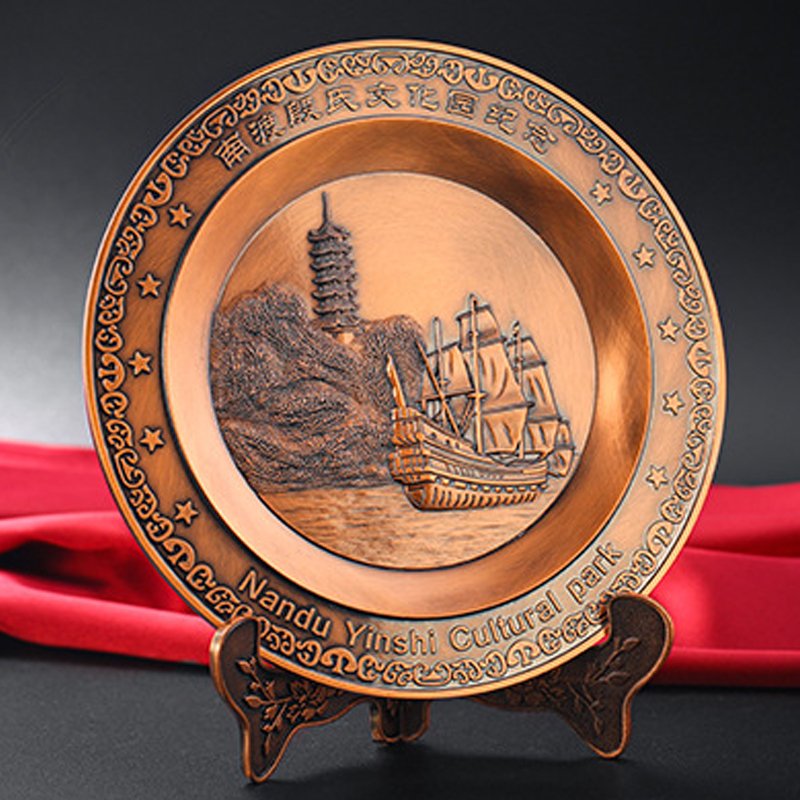 Standing And Wall Hanging Big Custom Engraved Antique Nickle Gold Award Metal Decorative Memorial Plaque