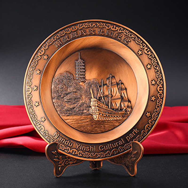 Standing And Wall Hanging Big Custom Engraved Antique Nickle Gold Award Metal Decorative Memorial Plaque