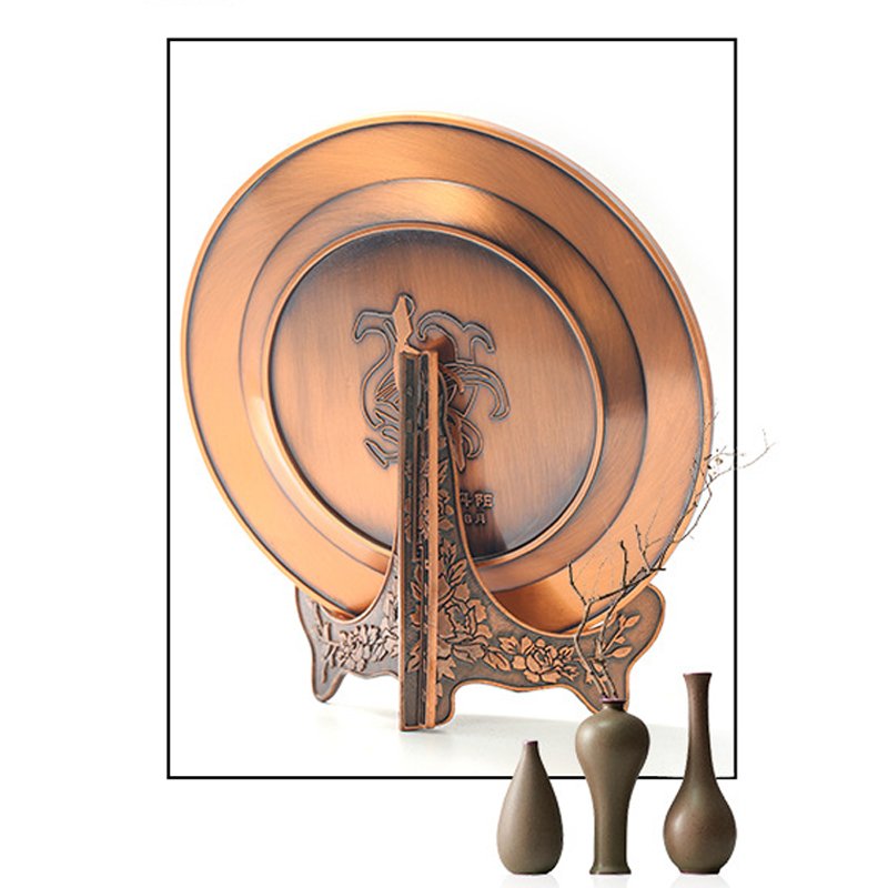 Standing And Wall Hanging Big Custom Engraved Antique Nickle Gold Award Metal Decorative Memorial Plaque
