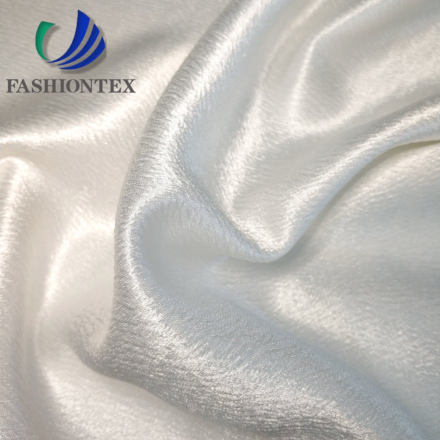 Factory Sale 340D Soft 100% Polyester White Bright Plain Satin Fabric For Dress