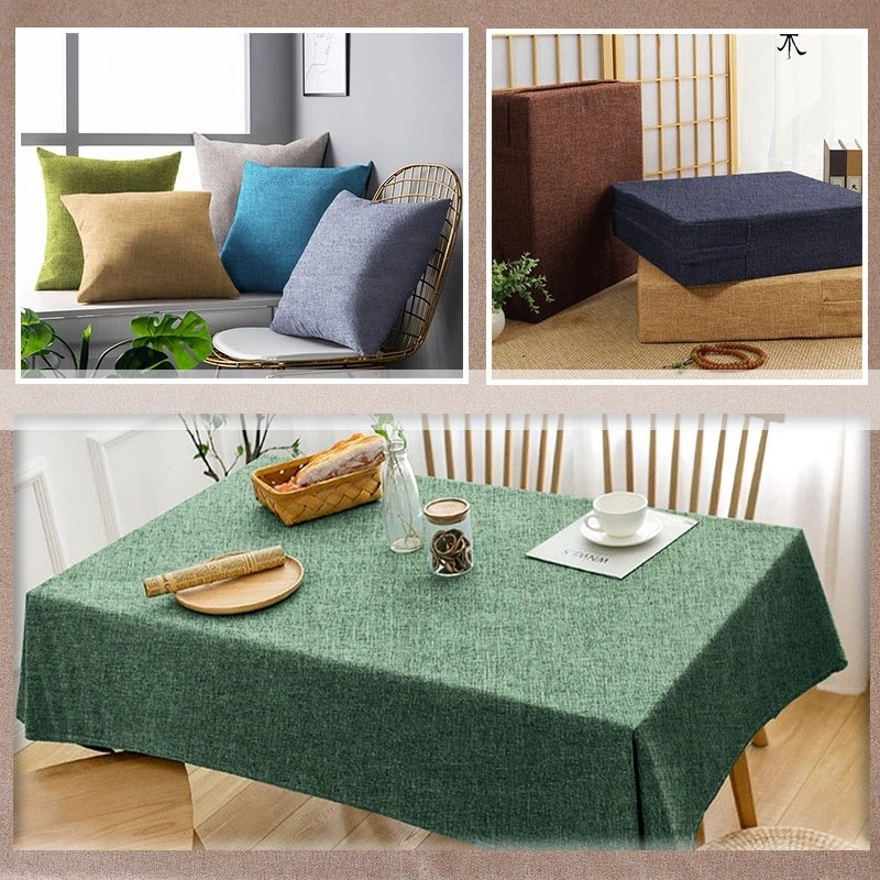 Linen Material Solid Fabric Linen Sofa Fabric Textile for Furniture Sewing Plain Upholstery Cloth