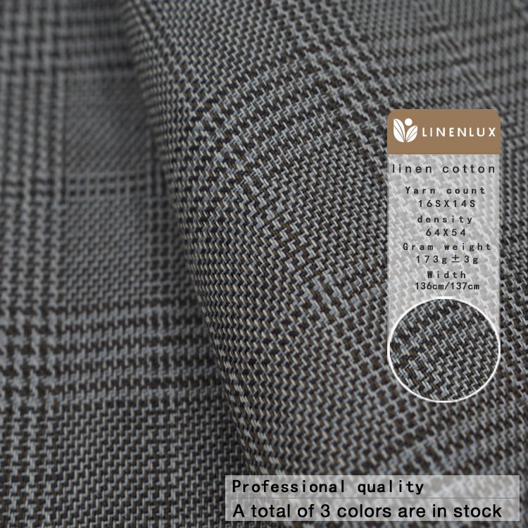 Wholesale price oeko tex 52% cotton 48% linen blend fabric cloth roll fabric soft linen cotton fabrics for clothing dress