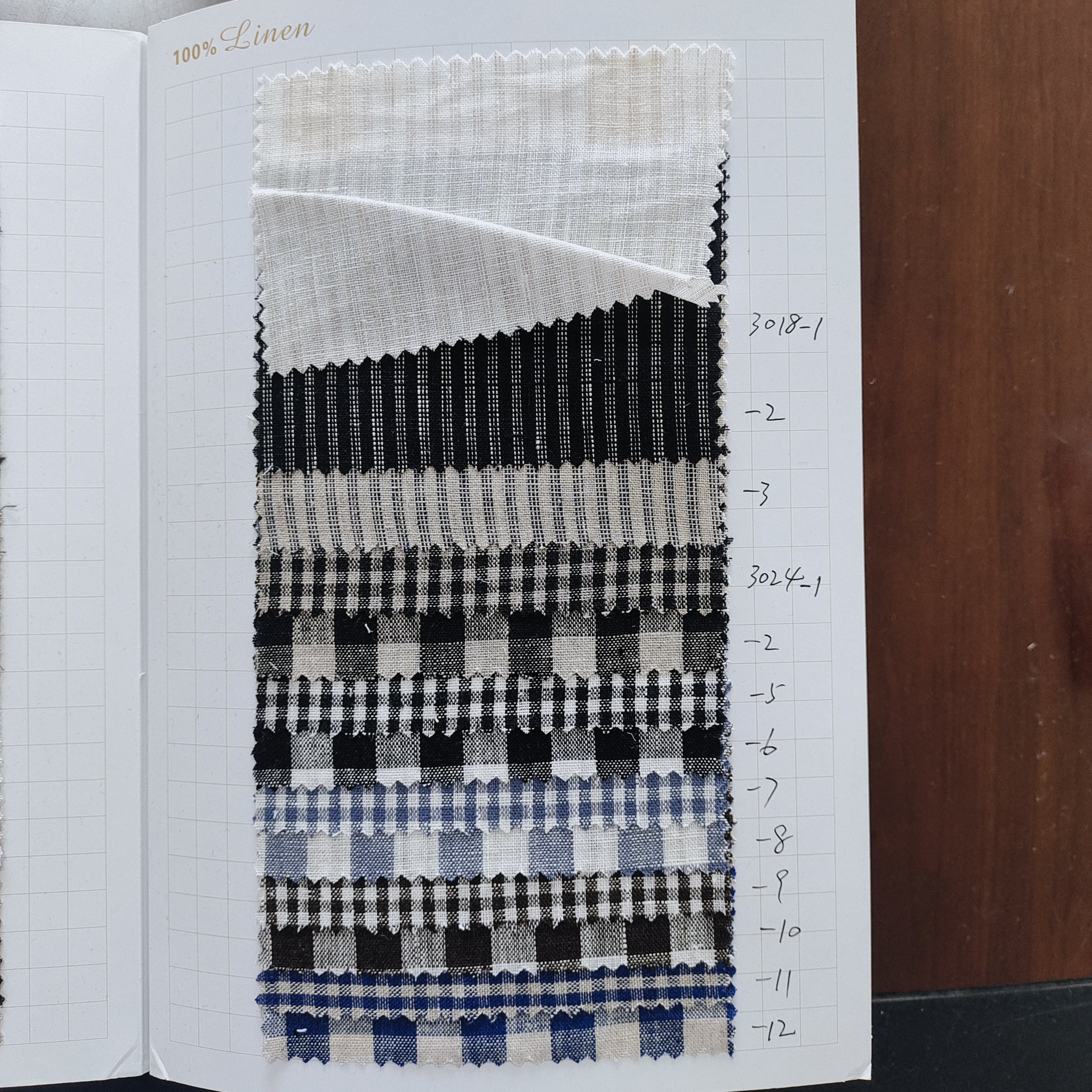stripe 100% linen yarn fabric