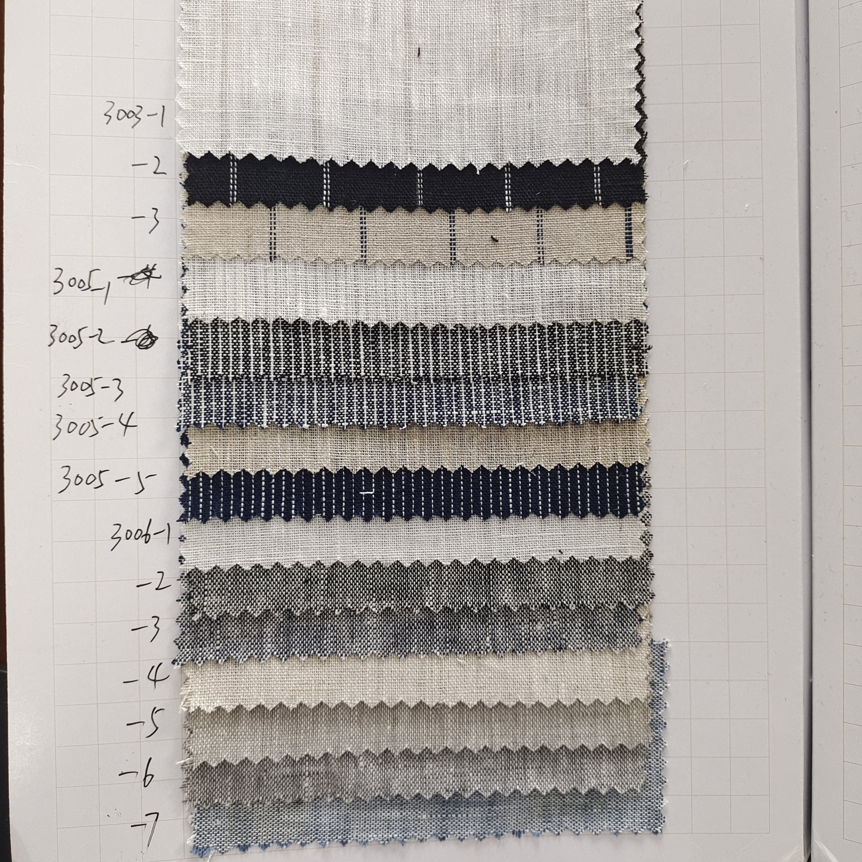stripe 100% linen yarn fabric