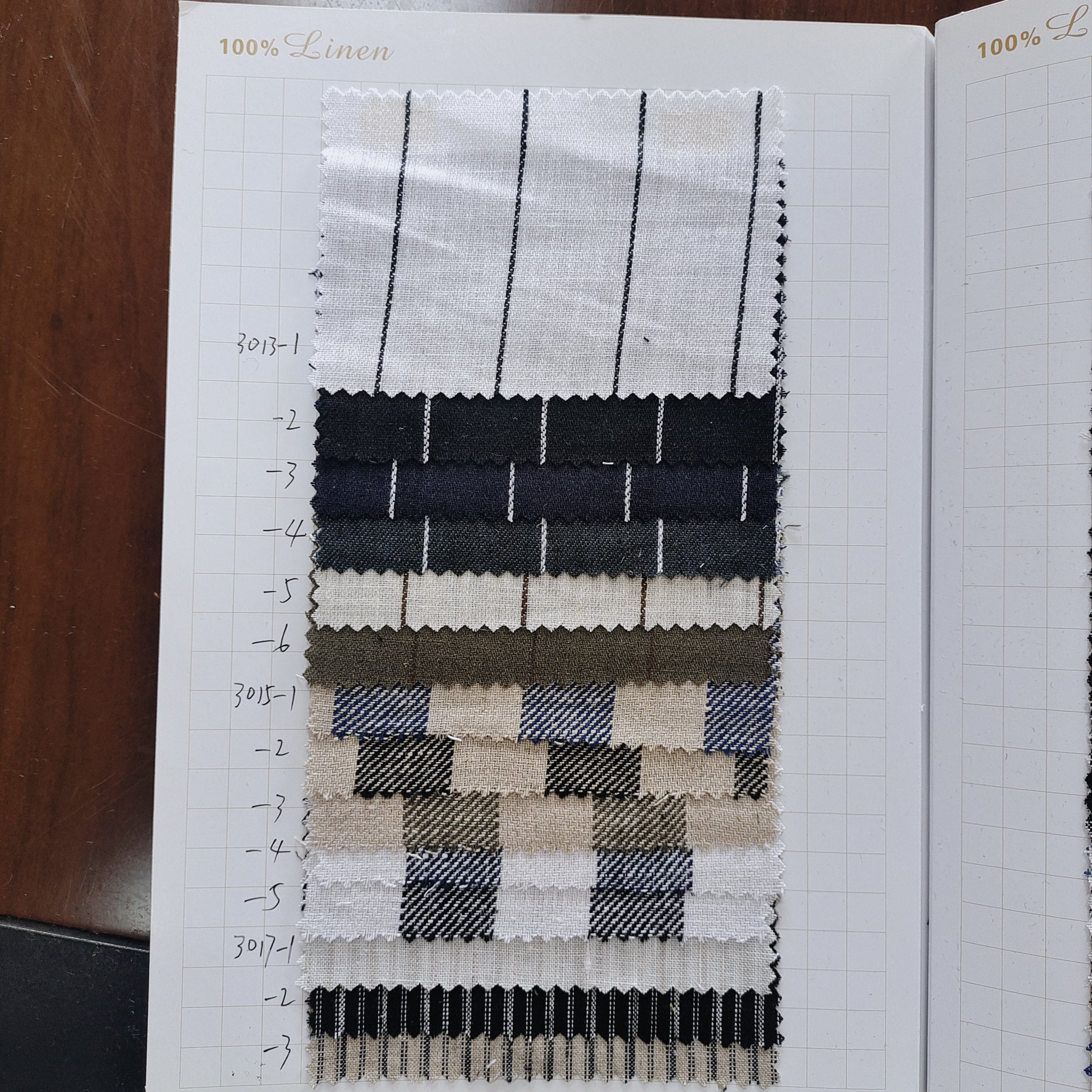 stripe 100% linen yarn fabric