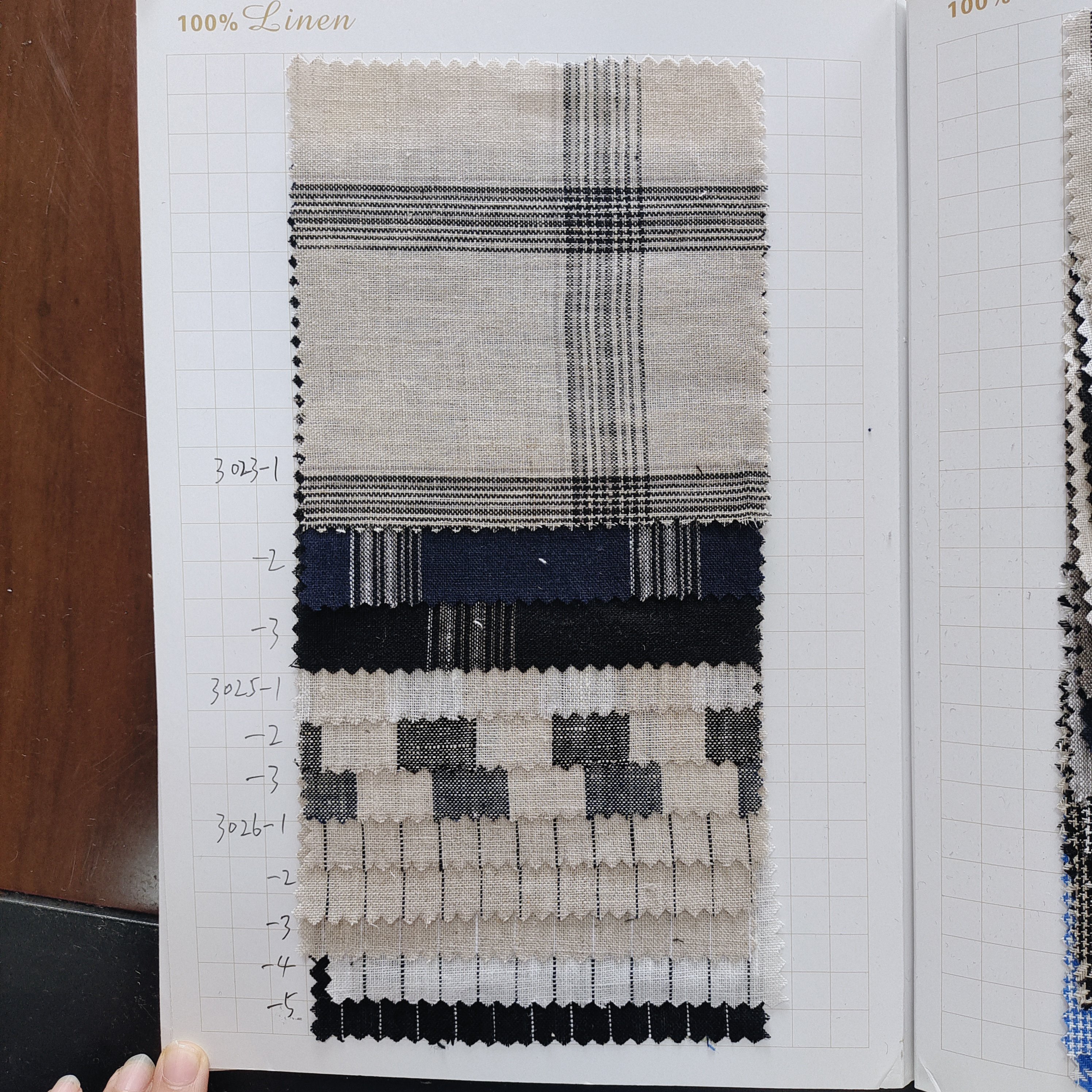 stripe 100% linen yarn fabric