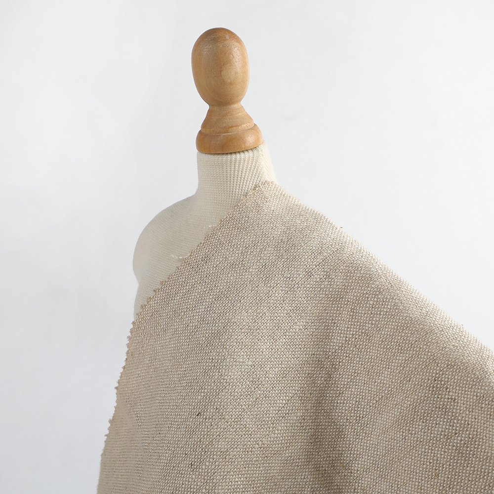 Factory Chinese Top Selling Quality Garment Material Heavyweight Pure Color Thick Comfortable 100%Linen Woven Fabric