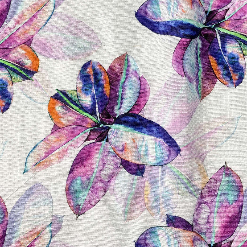 Customized Service Floral Digital Printed 100% Linen Viscose Fabric Woven Linen Clothing For Women Fabric