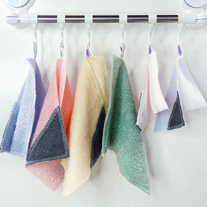 Household Dishes Kitchen Towel bamboo fiber Cleaning Cloth Non-scraft Scrubber Hot Sale Factory Wholesale