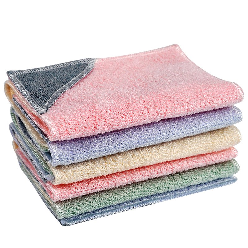 Household Dishes Kitchen Towel bamboo fiber Cleaning Cloth Non-scraft Scrubber Hot Sale Factory Wholesale