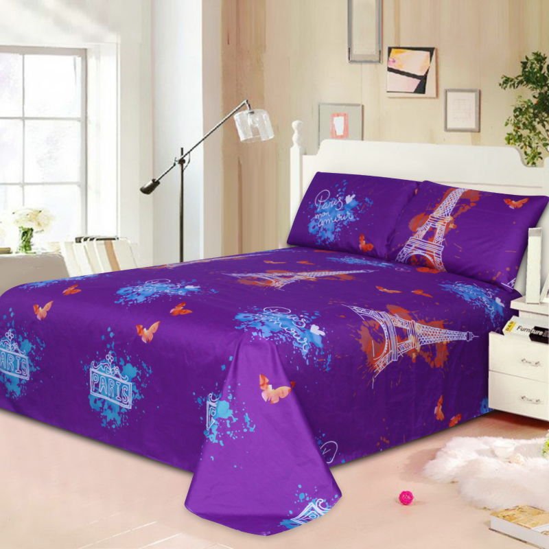 Polyester fabric home textile four-piece set. Printed silk thread. Directly sent from the factory. Customizable