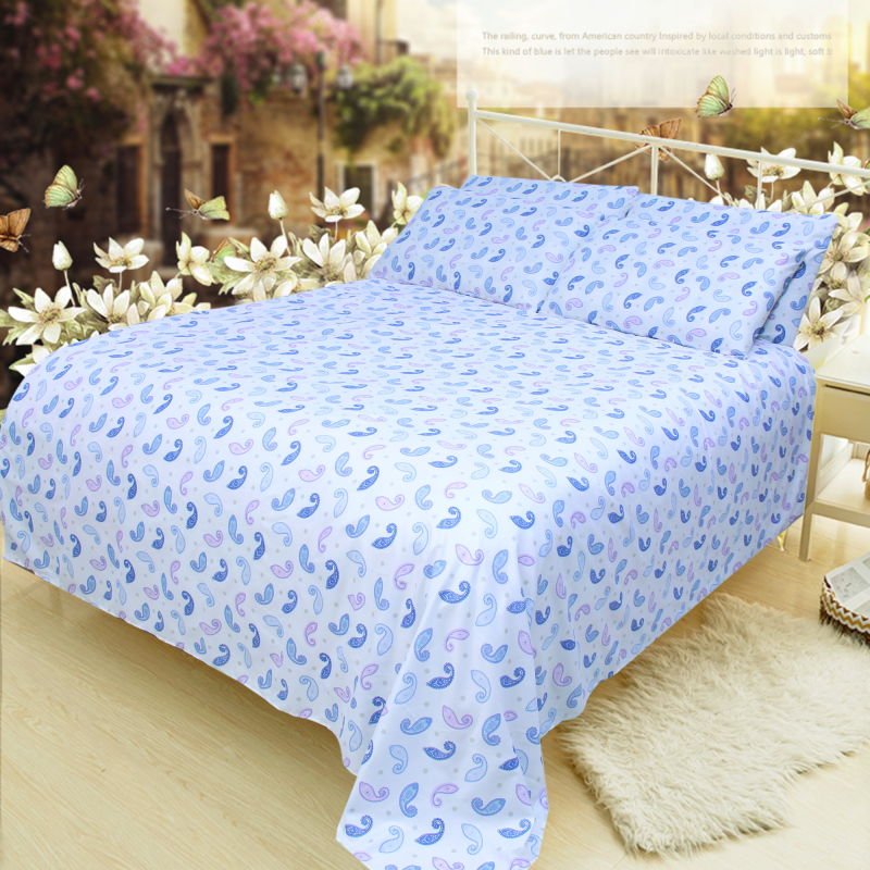 Polyester fabric home textile four-piece set. Printed silk thread. Directly sent from the factory. Customizable