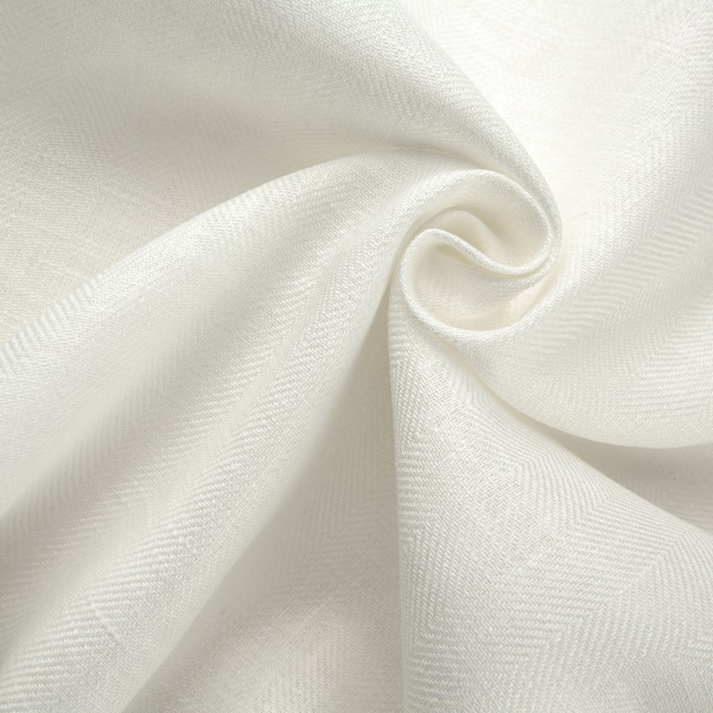Wholesale 280 GSM 100% Linen Woven Twill Weave Herringbone Fabric Breathable Organic Natural Printed Shirt Clothes in Rolls