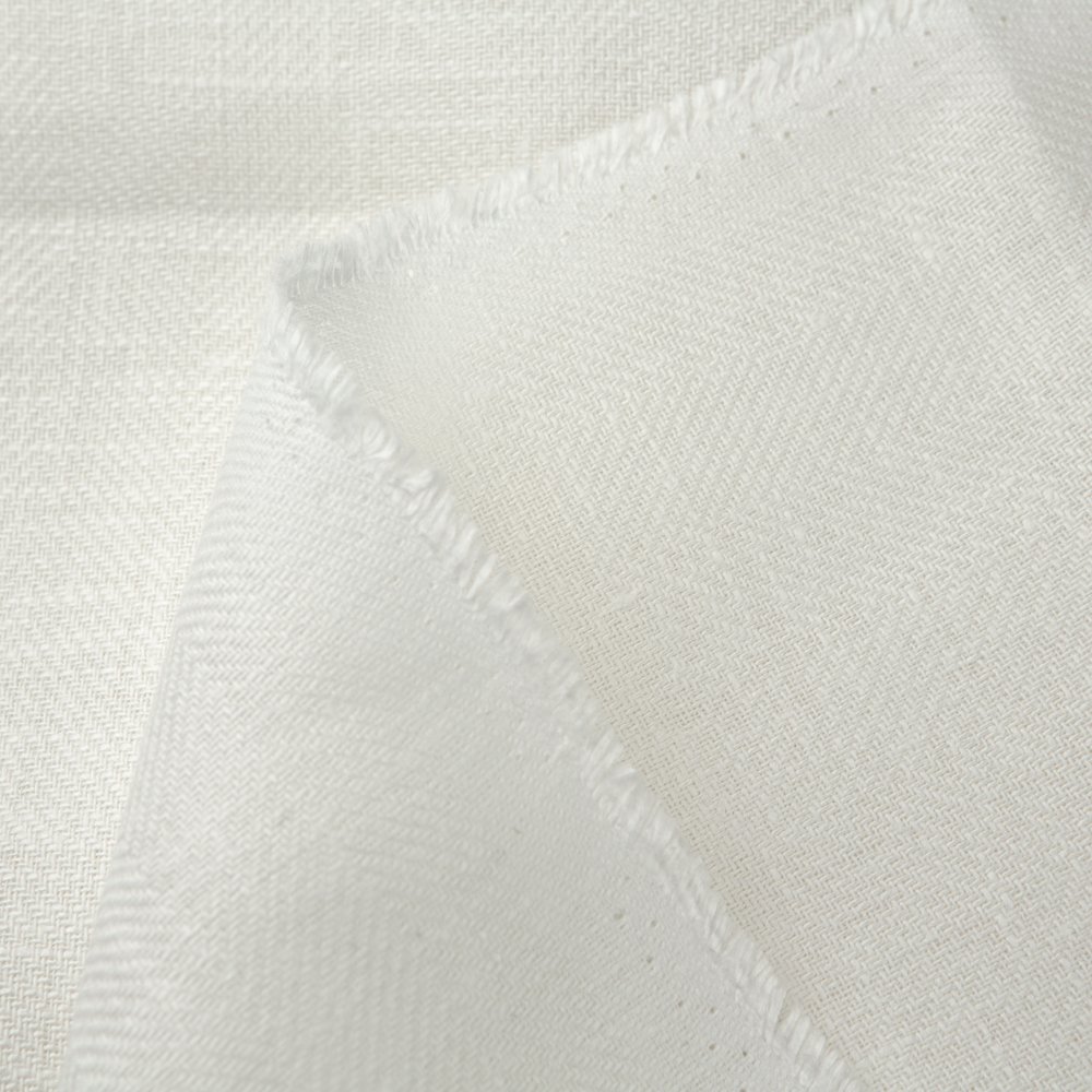 Wholesale 280 GSM 100% Linen Woven Twill Weave Herringbone Fabric Breathable Organic Natural Printed Shirt Clothes in Rolls