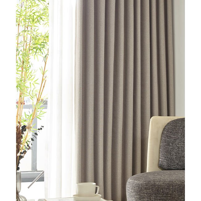 280cm Width 110\" Linen Blackout Curtain Customizable Woven Plain Suede Fabric Custom Window Drapes Living Room Outdoor-Quality
