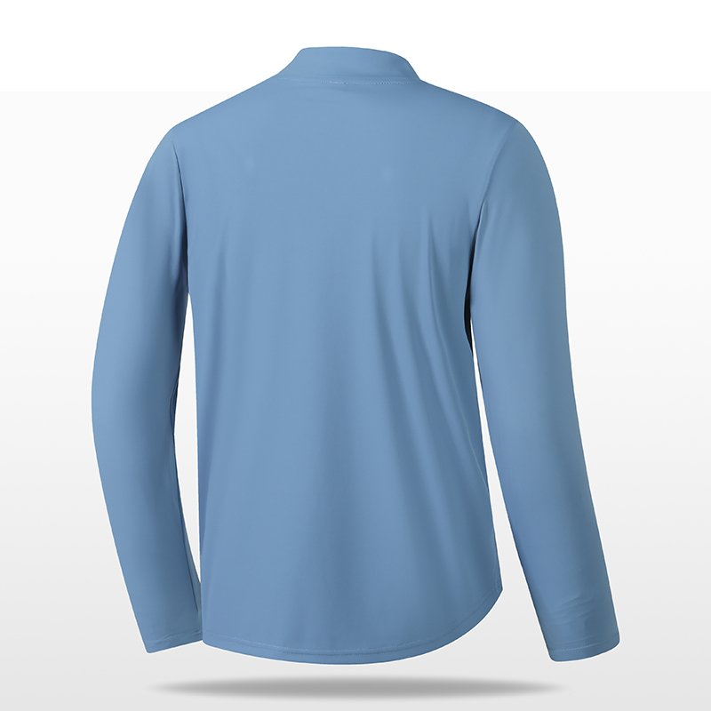 OEM/ODM High Quality Cotton Spandex Men's Long Sleeve T-Shirt High Neck Oversized Fit Custom Logo Solid Knitted Clothing Gym Use