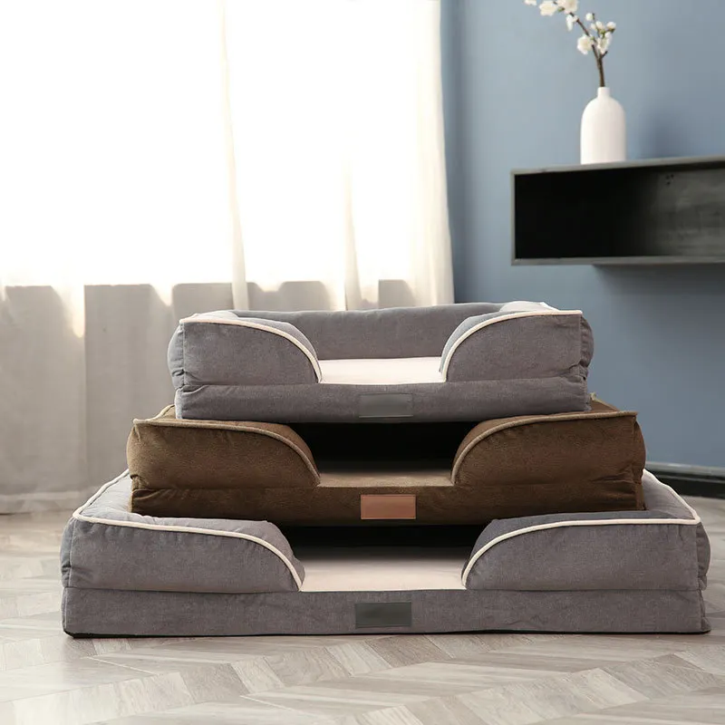 Bolster manufacture pet bed luxury custom fabric hot sales memory foam dog orthopedic luxury sofa washable pet beds removable