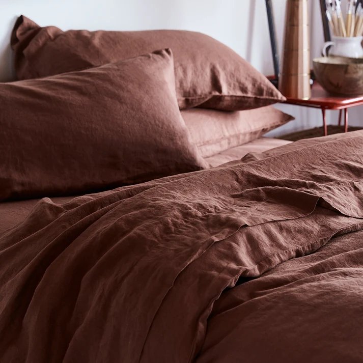 Biodegradable fabric Hypoallergenic Material Safe For Sensitive Skin Designer Bed Sets Frencl Flax Fabric Linen Bedding Sheet Se