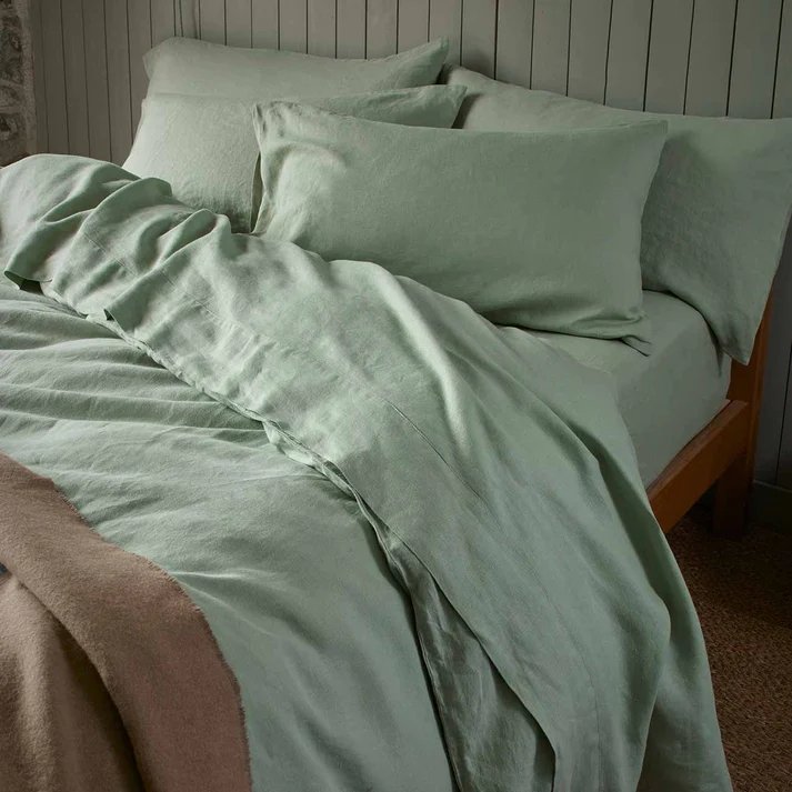 Biodegradable fabric Hypoallergenic Material Safe For Sensitive Skin Designer Bed Sets Frencl Flax Fabric Linen Bedding Sheet Se