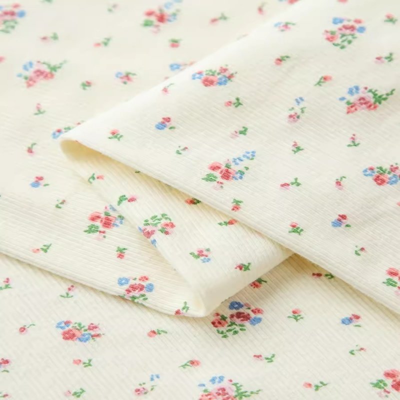 Custom Digital Print 4x2 Rib Knit Fabric Bamboo / Cotton Spandex for Fall/Winter Baby Sleepwear Accessories-Boys Girls