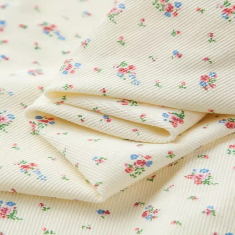 Custom Digital Print 4x2 Rib Knit Fabric Bamboo / Cotton Spandex for Fall/Winter Baby Sleepwear Accessories-Boys Girls