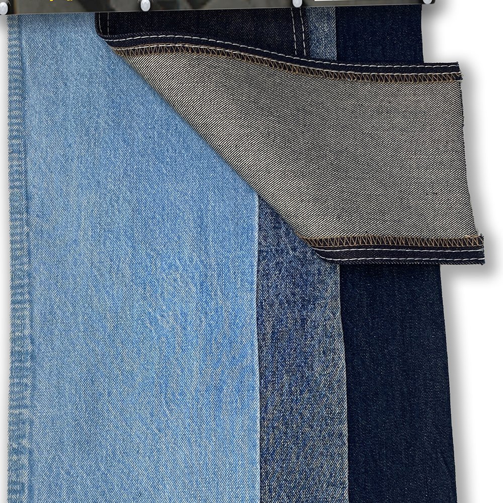 14.8oz heavyweight bamboo cotton wear-resistant non-stretch indigo blue denim fabric for men's jeans and women's denim clothing