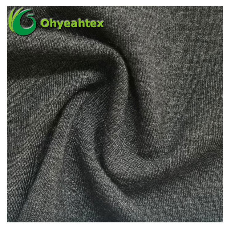 Dye Warehouse In Stock 340GSM Bamboo Organic Cotton Spandex Jersey Fabric For Yoga