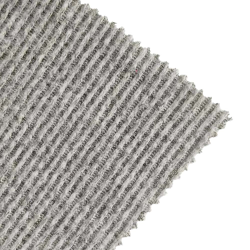 Hot sale OEM/ODM 2*2 soft melange RIB polyester spandex fleece Rib knitted Fabric Fashion Woman