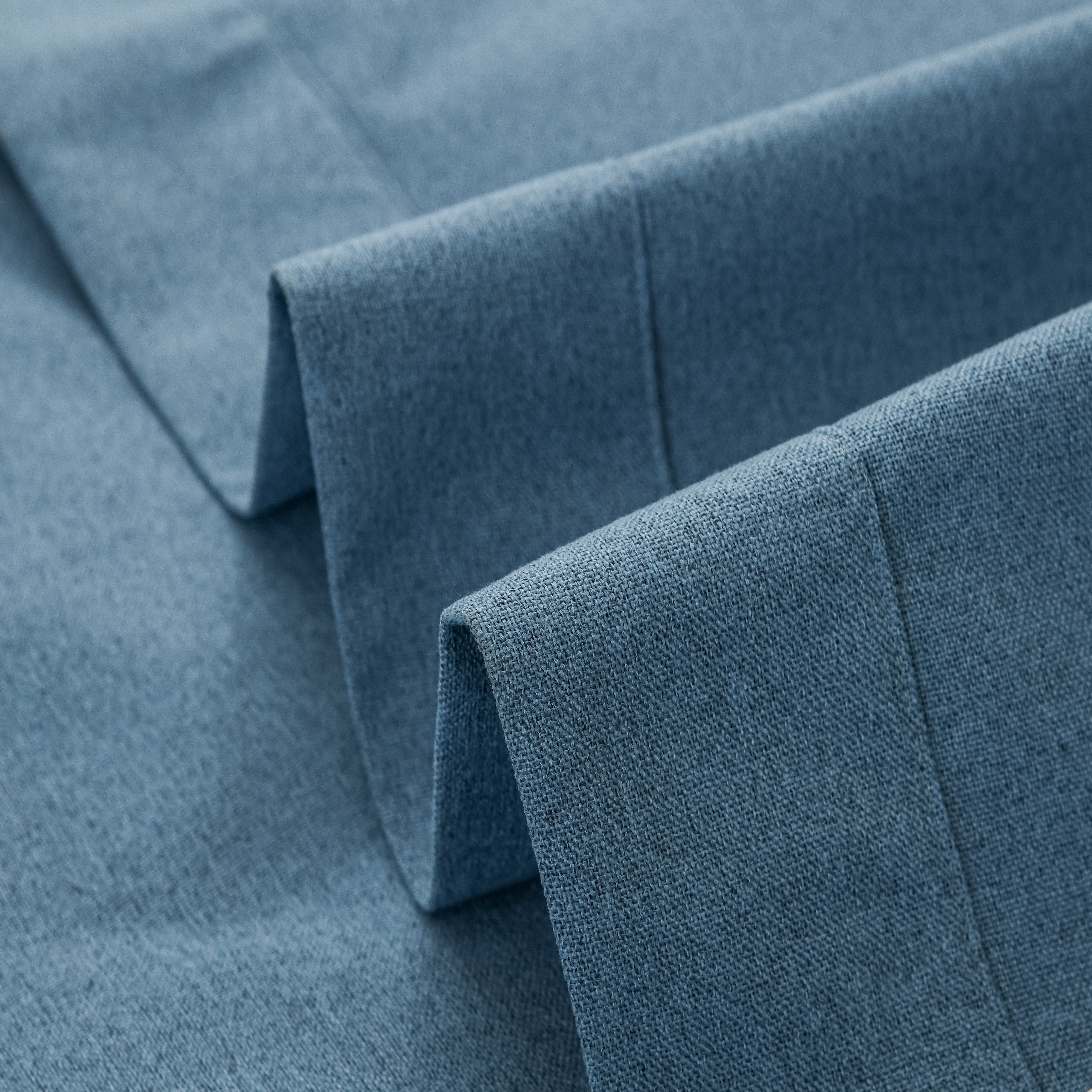 Factory direct sell Double sided Cotton like linen fabric blackout curtain for living room ready made smart curtain 99% blackout