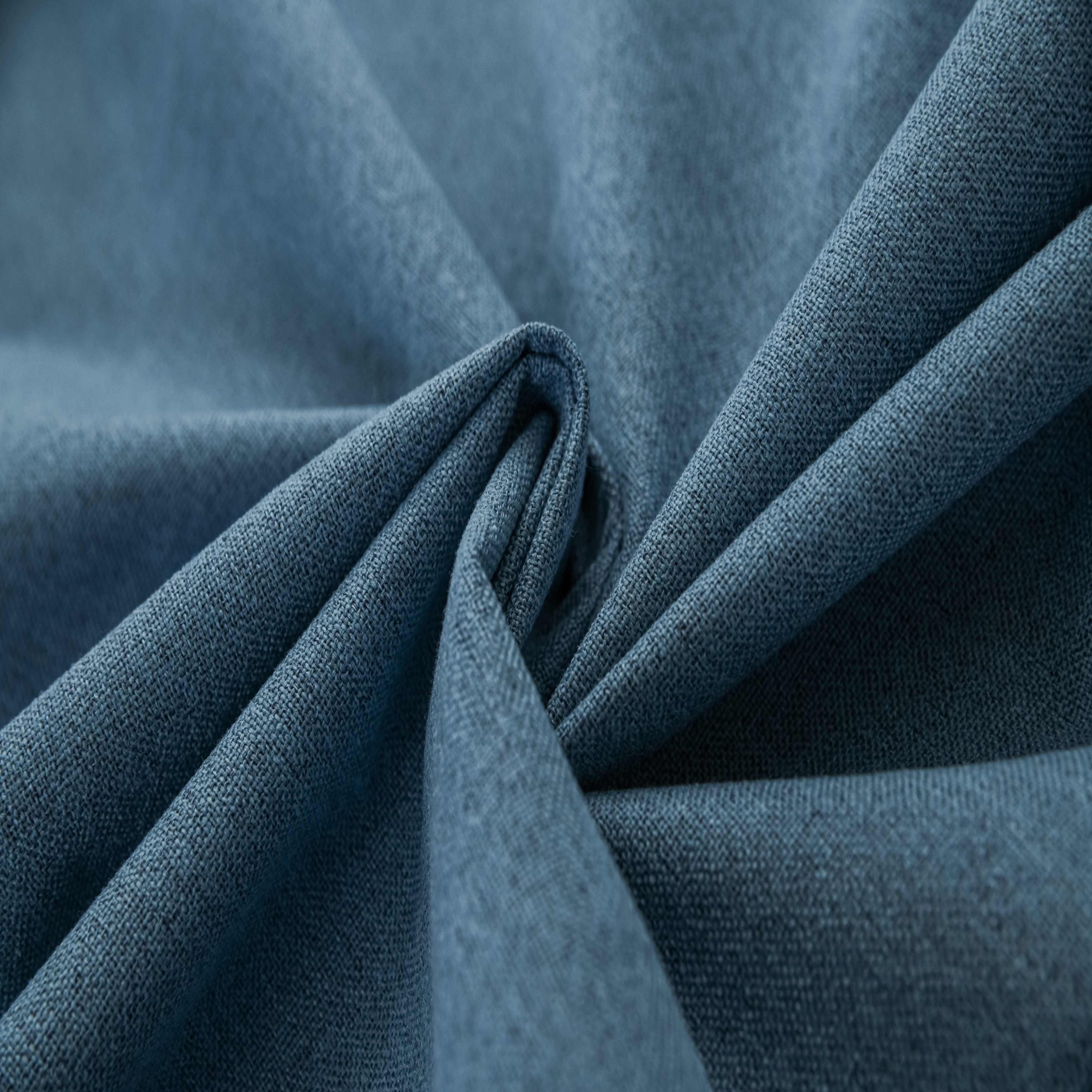 Factory direct sell Double sided Cotton like linen fabric blackout curtain for living room ready made smart curtain 99% blackout