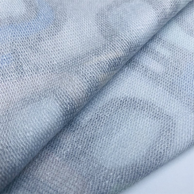High Quality Stretch Bamboo French Terry Fabric Custom Digital Printed 95% Bamboo 5% Spandex Fabric For Shirt