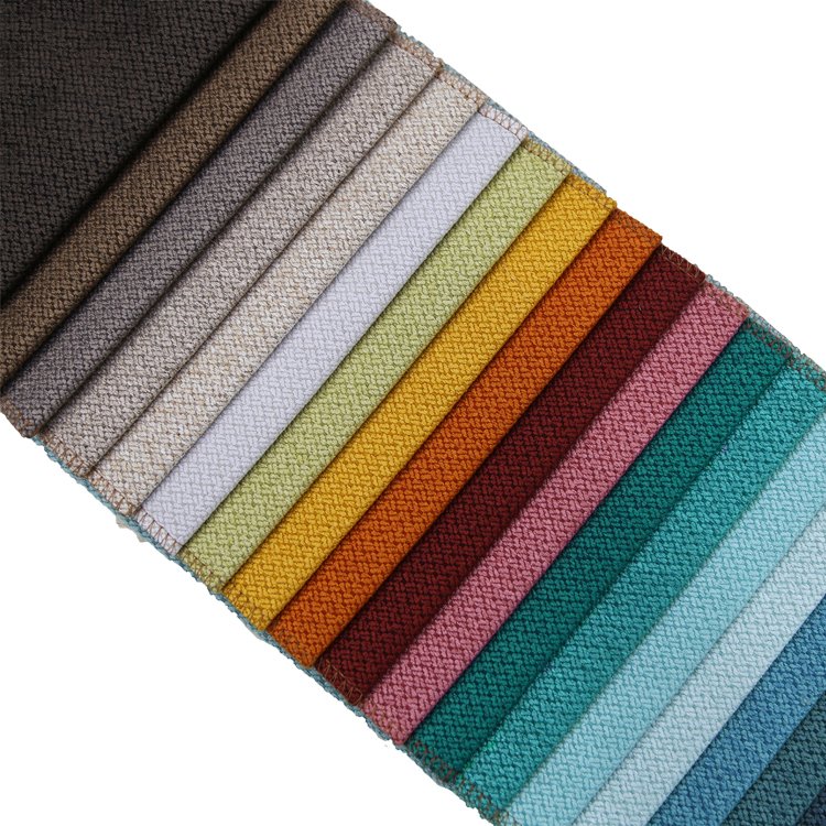 2024 New Arrival Blackout Waterproof Home Textile Heavyweight Durable Solid Color Linen Sofa Fabric