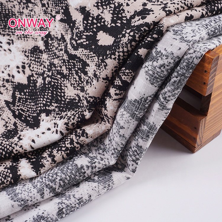 New design stylish comfortable camouflage digital printed linen viscose fabric