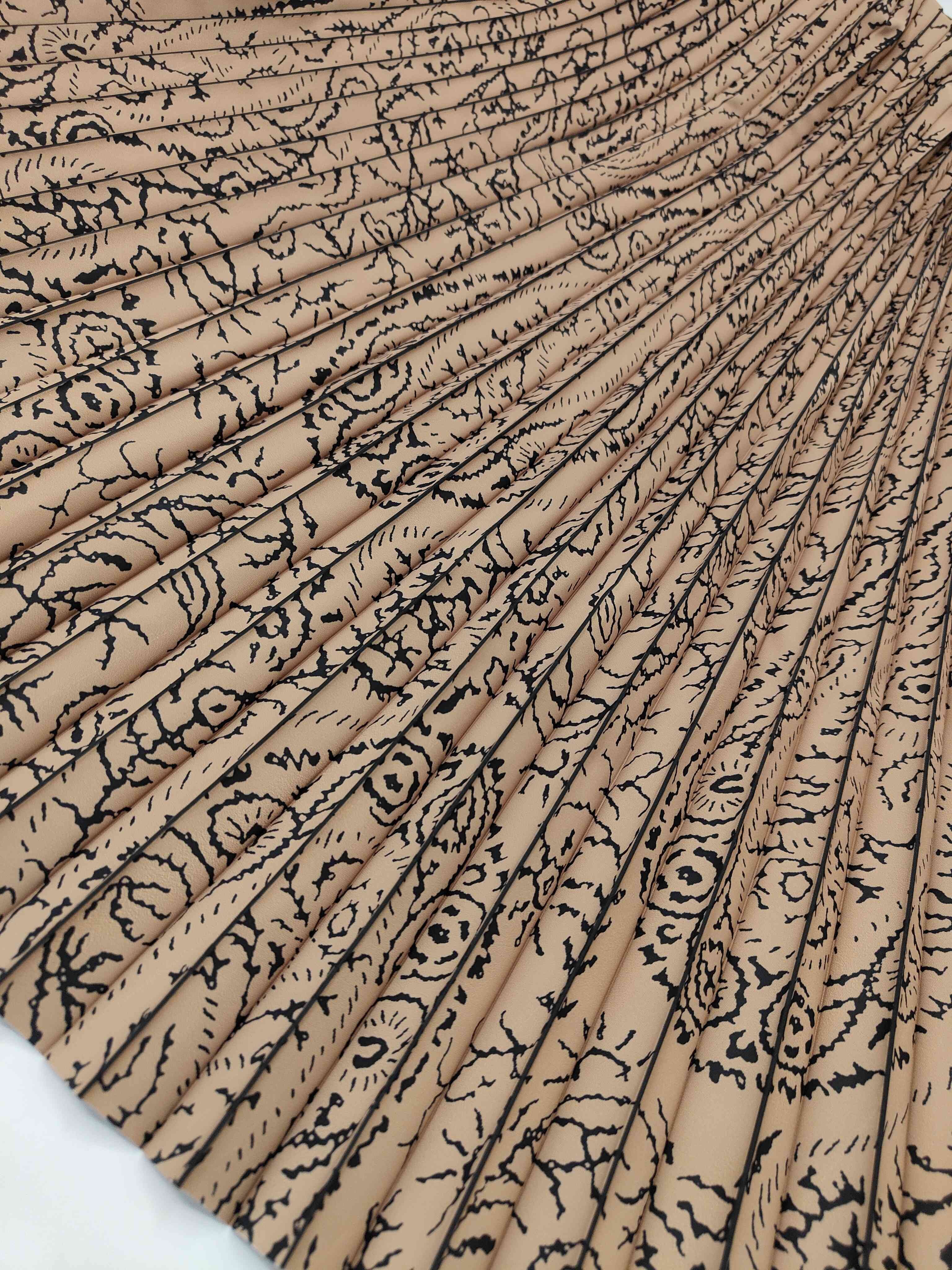 Most Hot Sale Digital Printed Pleated Chiffon Fabric For Skirt