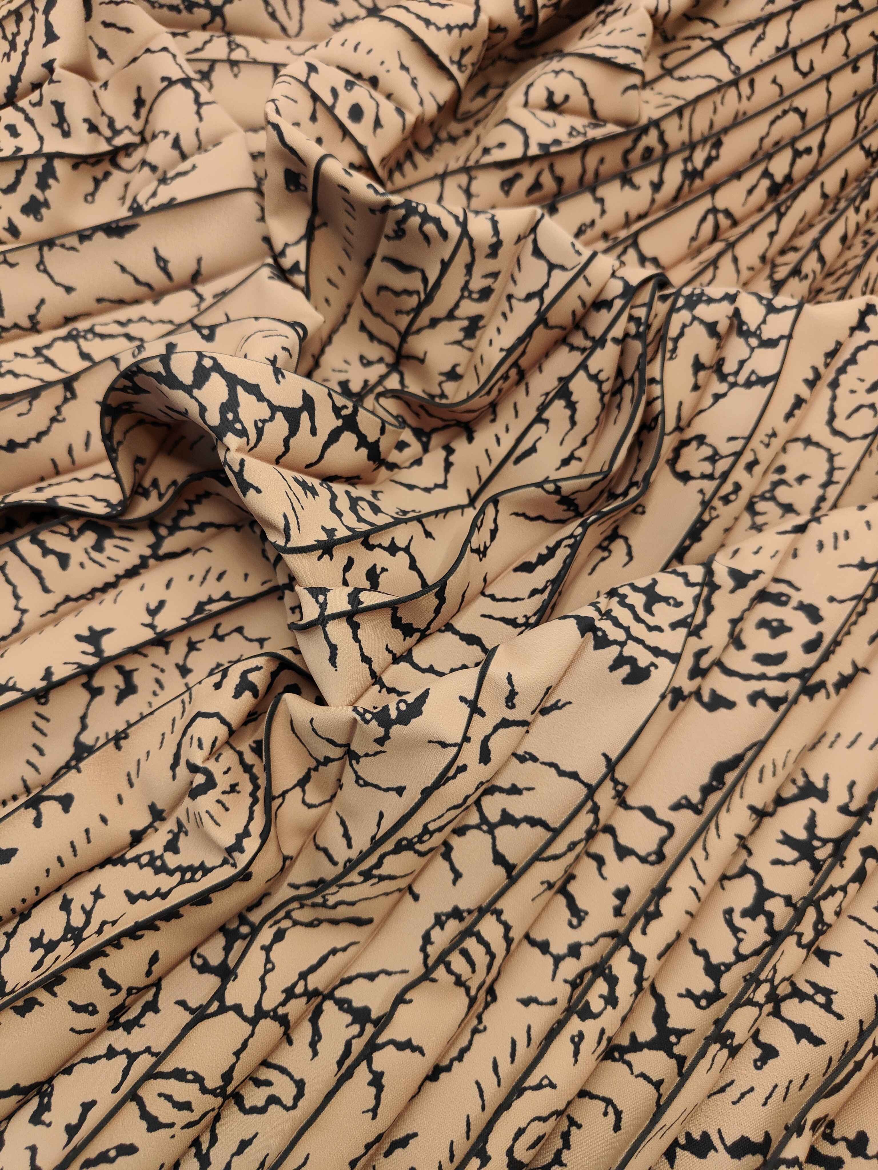 Most Hot Sale Digital Printed Pleated Chiffon Fabric For Skirt