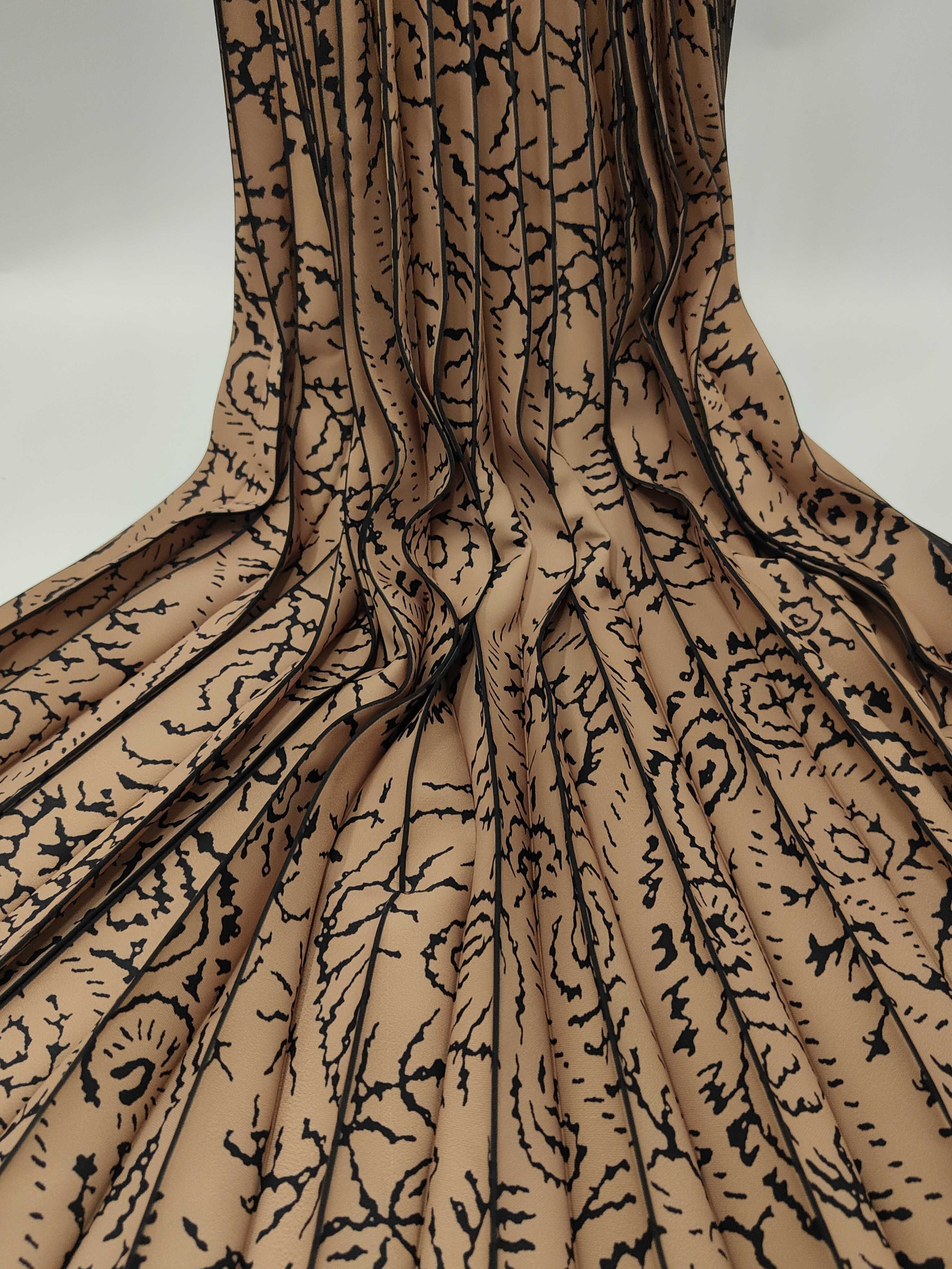 Most Hot Sale Digital Printed Pleated Chiffon Fabric For Skirt