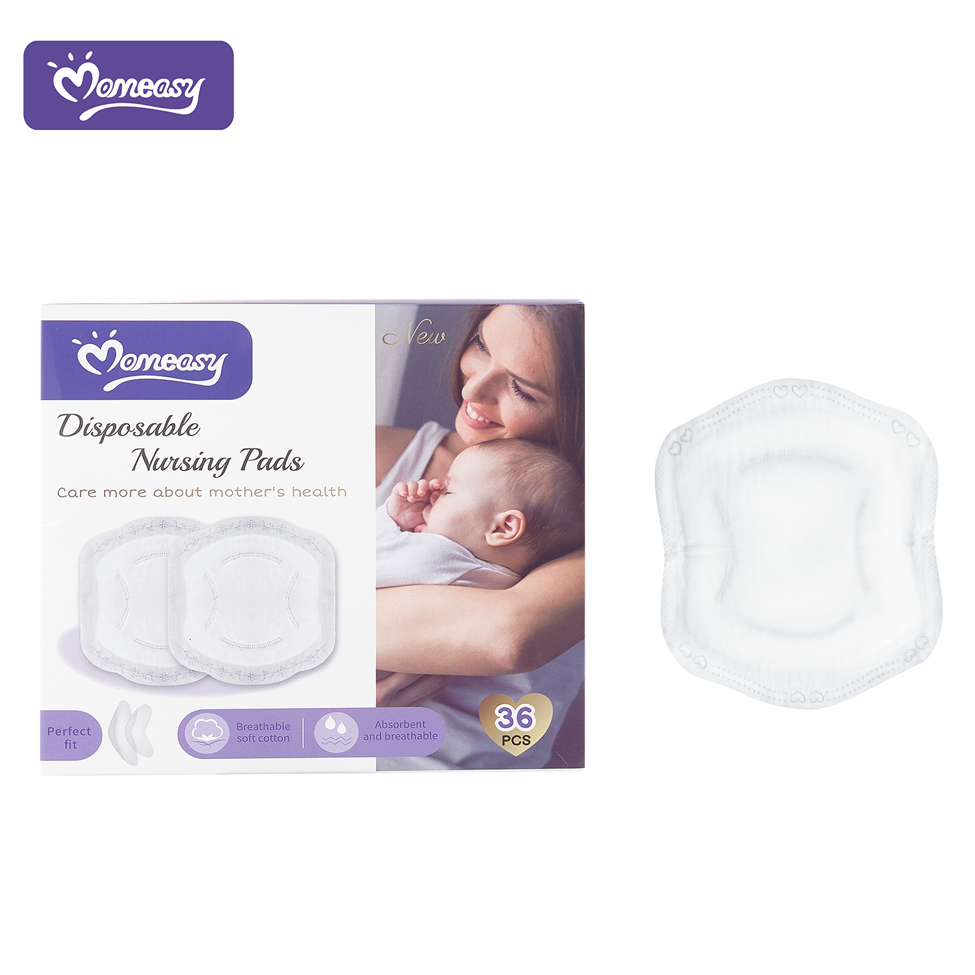 Factory directly price mother care products Bamboo Fiber health care convenient Disposable Breast Pads Nursing Pads 36 PCS